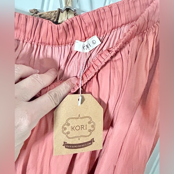 Satin Maxi Skirt in Rust by Kori - Picture 3 of 4